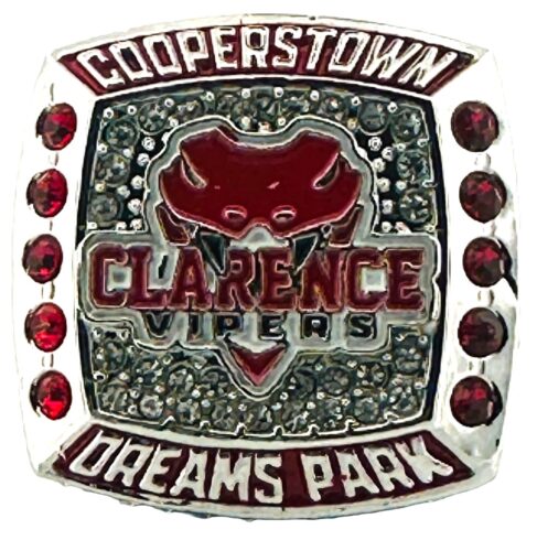 Past Custom Team Rings - Clarence Vipers - Cooperstown Baseball Diamond Championship Ring