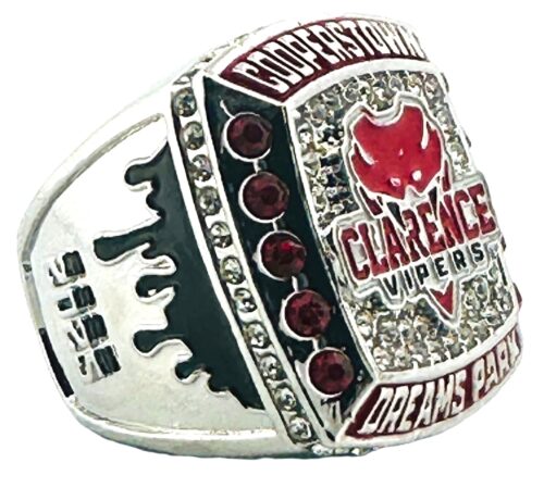 Past Custom Team Rings - Clarence Vipers - Left Side of Cooperstown Baseball Diamond Championship Ring