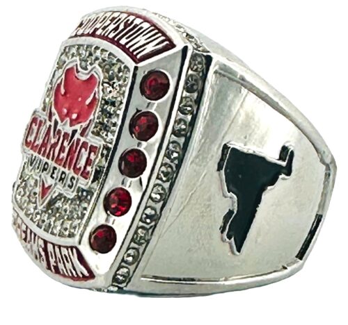 Past Custom Team Rings - Clarence Vipers - Right Side of Cooperstown Baseball Diamond Championship Ring