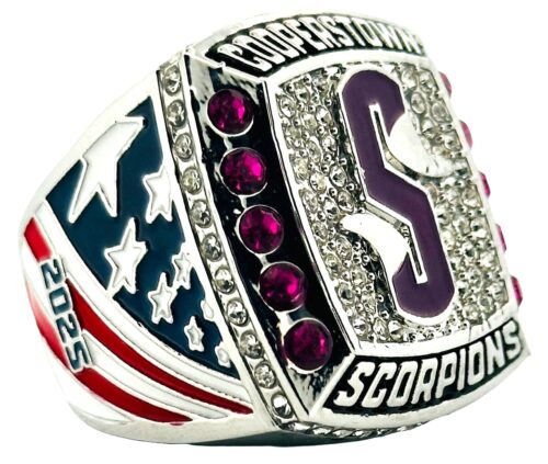 Past Custom Team Rings - Scorpions - Left Side of Cooperstown Baseball Diamond Championship Ring