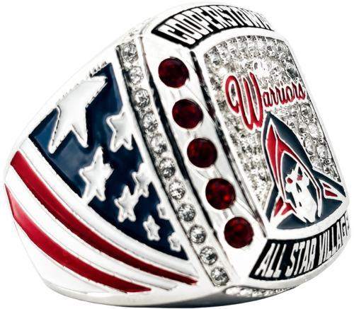 Custom Championship Rings - Warriors - Left Side of Cooperstown Baseball Diamond Championship Ring