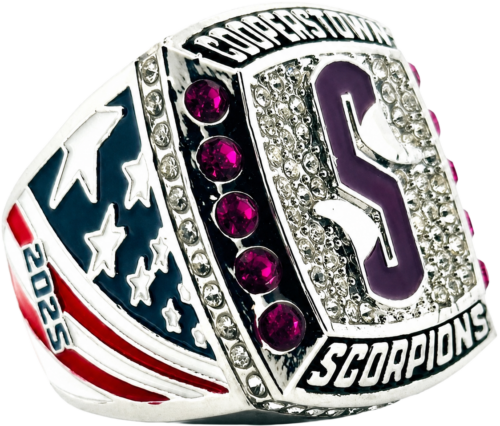 Custom Team Rings of Scorpions Cooperstown Baseball Championship Ring