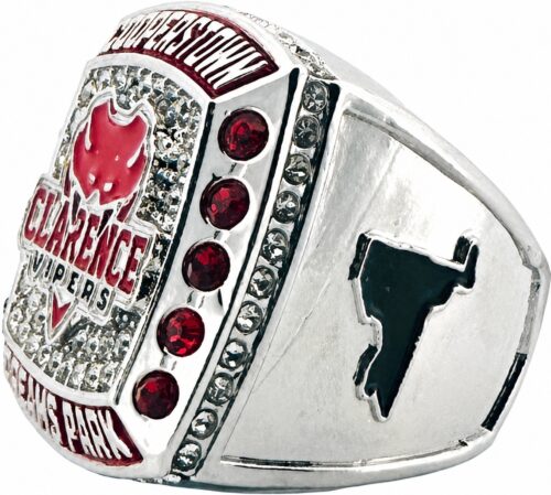Past Custom Team Rings - Clarence Vipers - Right Side of Cooperstown Baseball Diamond Championship Ring