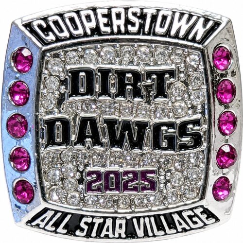 Past Custom Team Rings - Dirt Dawgs - Cooperstown Baseball Diamond Championship Ring