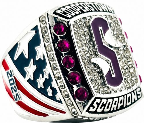 Past Custom Team Rings - Scorpions - Left Side of Cooperstown Baseball Diamond Championship Ring