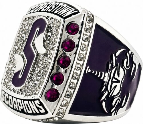 Past Custom Team Rings - Scorpions - Right Side of Cooperstown Baseball Diamond Championship Ring